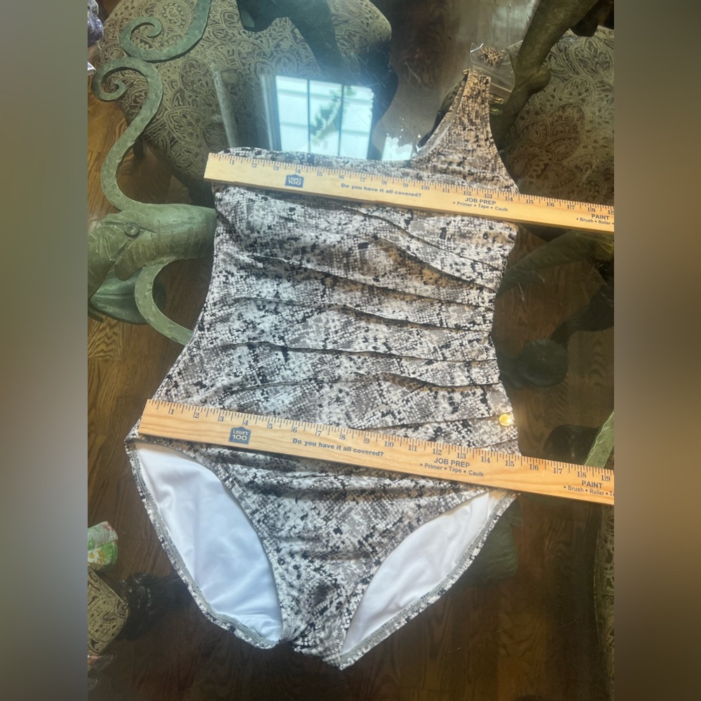 Calvin Klein Viper One Shoulder Starburst 1 Pc Swimsuit Sz 10 Never Worn No Tags - Picture 8 of 11